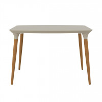 Manhattan Comfort 1015751 HomeDock 45.47 Rectangle Dining Table with Seating Capacity for 4 in Off White and Cinnamon